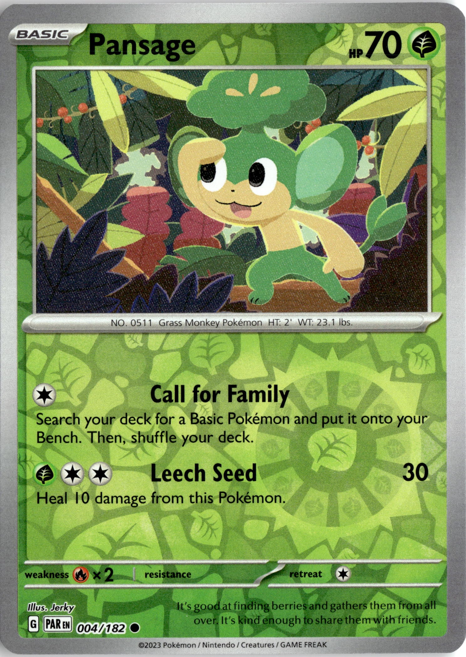 2023 Pokemon Par En Pansage graded slab
