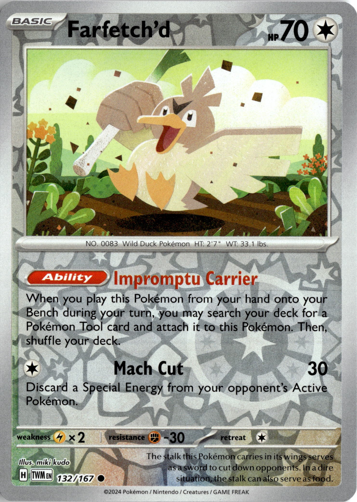 2024 Pokemon Twm En Farfetch'D graded slab