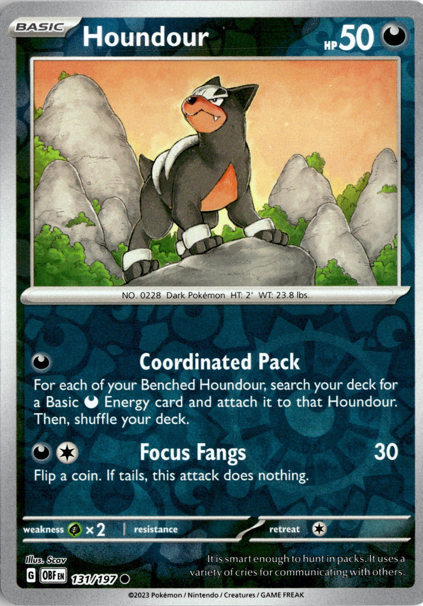 2023 Pokemon Obf En Houndour graded slab