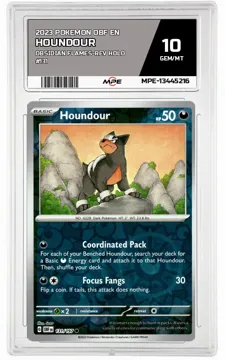 2023 POKEMON OBF EN Obsidian Flames-REV HOLO #131 Houndour MPE 10 GEM/MT — graded card up for auction