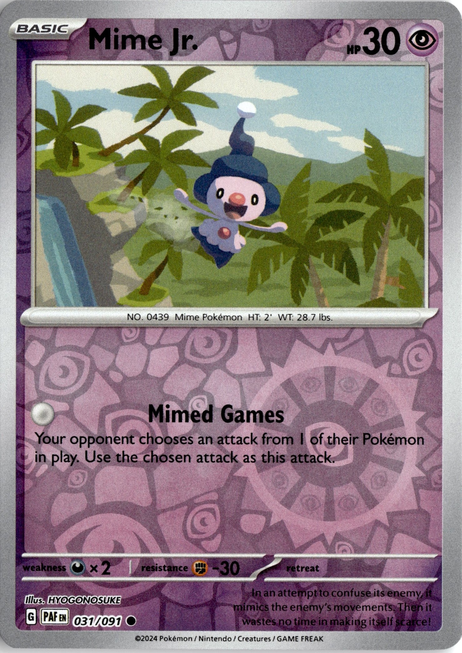 2024 Pokemon Paf En Mime Jr. graded slab
