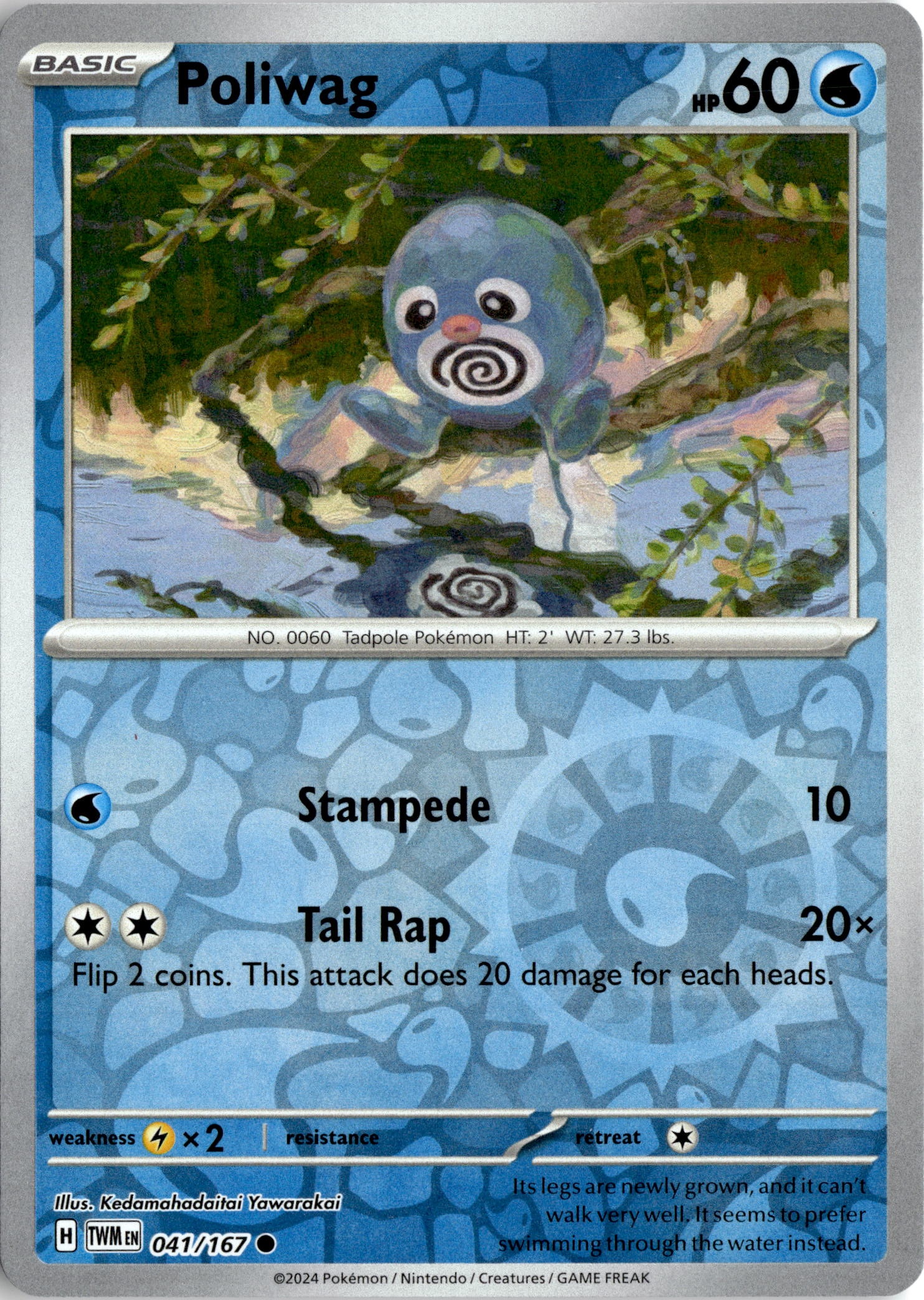 2024 Pokemon Twm En Poliwag graded slab