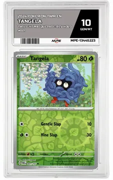 2024 POKEMON TWM EN Twilight Masquerade-REV HOLO #001 Tangela MPE 10 GEM/MT — graded card up for auction