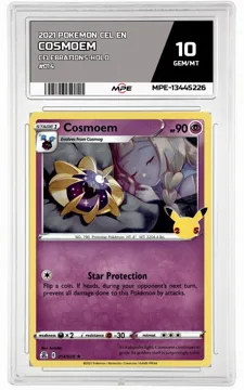 2021 POKEMON CEL EN Celebrations-HOLO #014 Cosmoem MPE 10 GEM/MT — graded card up for auction