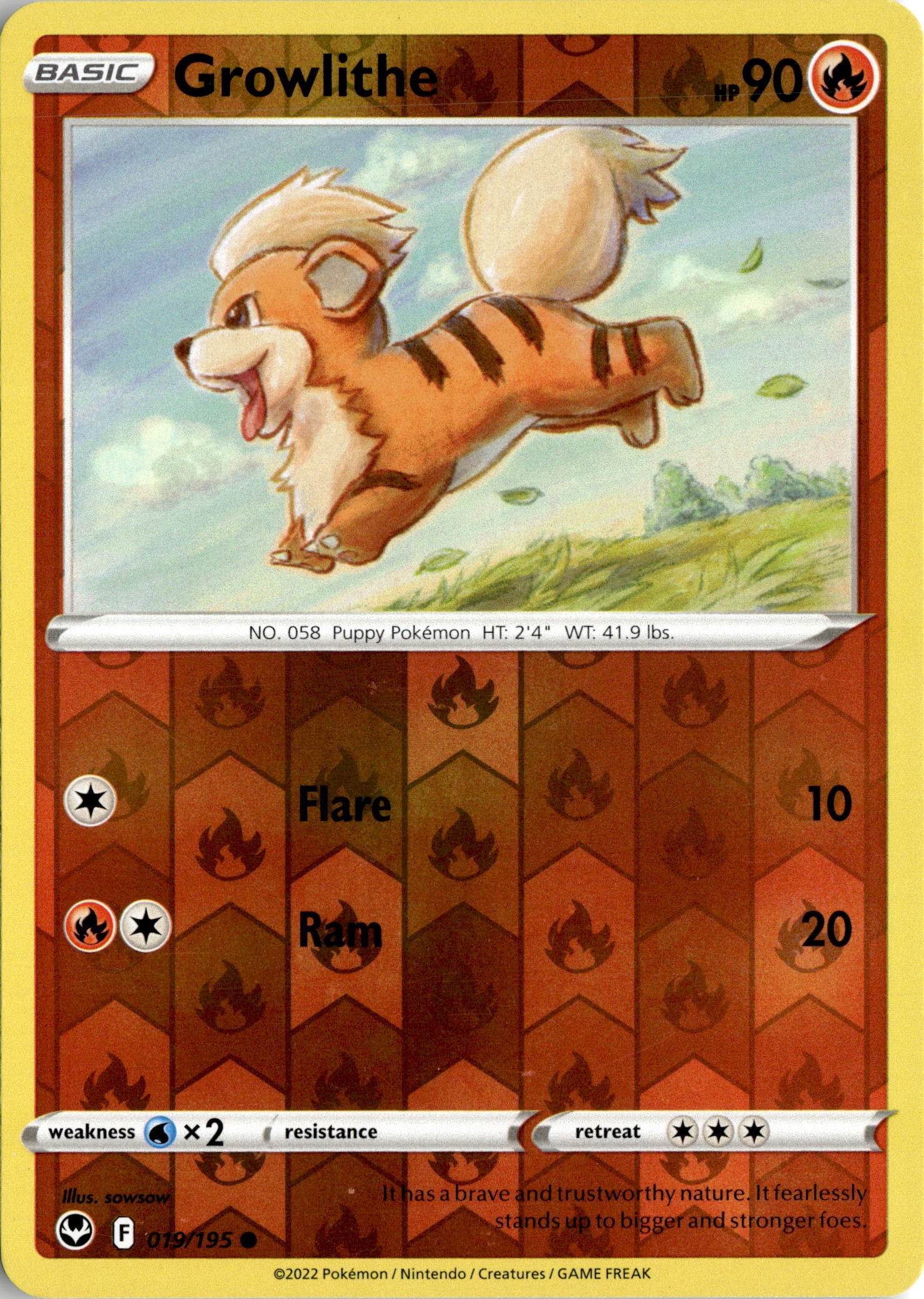 2022 Pokemon Sit En Growlithe graded slab
