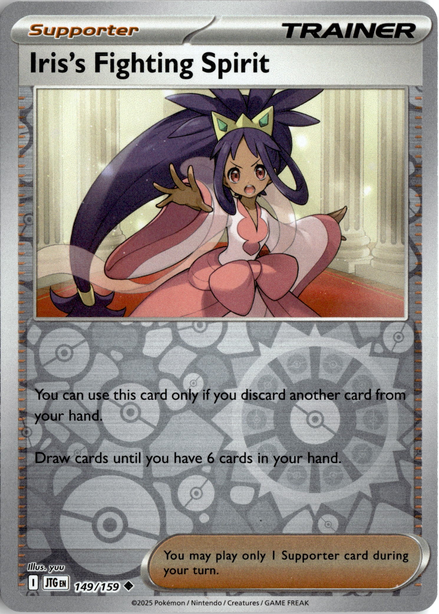 2025 Pokemon Jtg En Iris's Fighting Spirit graded slab