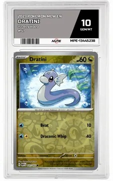 2023 POKEMON MEW EN 151-REV HOLO #147 Dratini MPE 10 GEM/MT — graded card up for auction