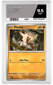 2024 POKEMON SSP EN Surging Sparks #098 Mankey MPE 9.5 MINT+ — graded card up for auction
