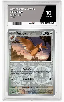 2023 POKEMON MEW EN 151-REV HOLO #022 Fearow MPE 10 GEM/MT — graded card up for auction
