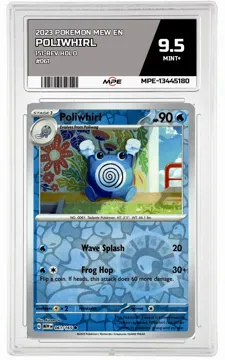2023 POKEMON MEW EN 151-REV HOLO #061 Poliwhirl MPE 9.5 MINT+ — graded card up for auction