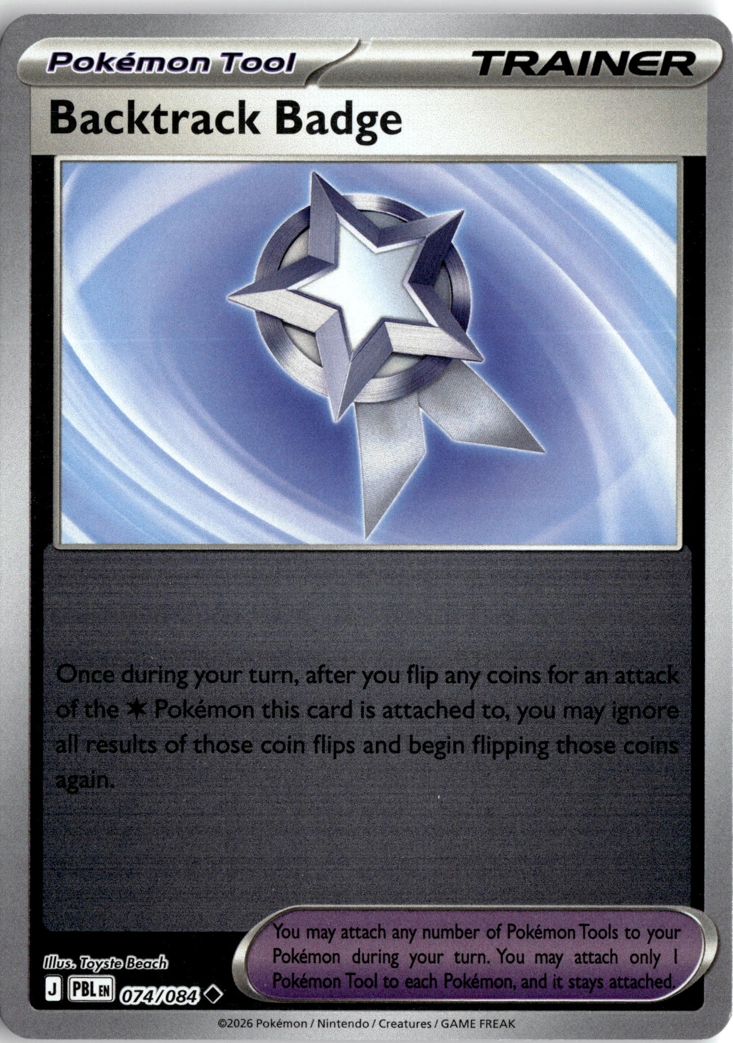 2026 Pokemon Pbl En Backtrack Badge graded slab