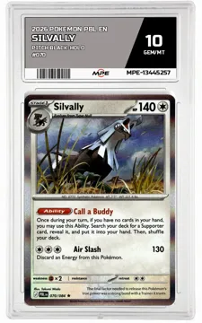 2026 POKEMON PBL EN Pitch Black-HOLO #070 Silvally MPE 10 GEM/MT — graded card up for auction