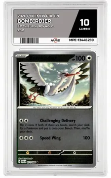 2026 POKEMON PBL EN Pitch Black-REV HOLO #071 BOMBIRDIER MPE 10 GEM/MT — graded card up for auction