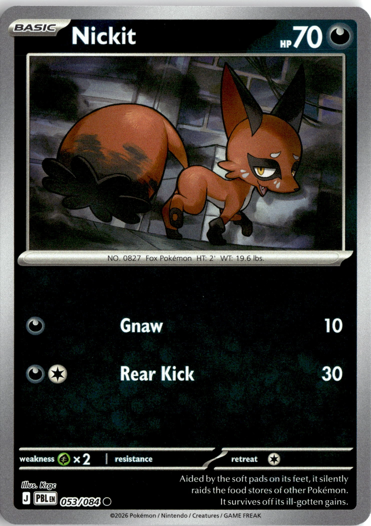 2026 Pokemon Pbl En Nickit graded slab