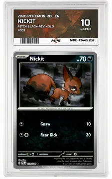 2026 POKEMON PBL EN Pitch Black-REV HOLO #053 Nickit MPE 10 GEM/MT — graded card up for auction