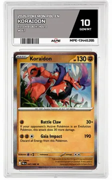 2026 POKEMON PBL EN Pitch Black-HOLO #047 Koraidon MPE 10 GEM/MT — graded card up for auction