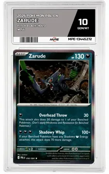 2026 POKEMON PBL EN Pitch Black-HOLO #056 Zarude MPE 10 GEM/MT — graded card up for auction