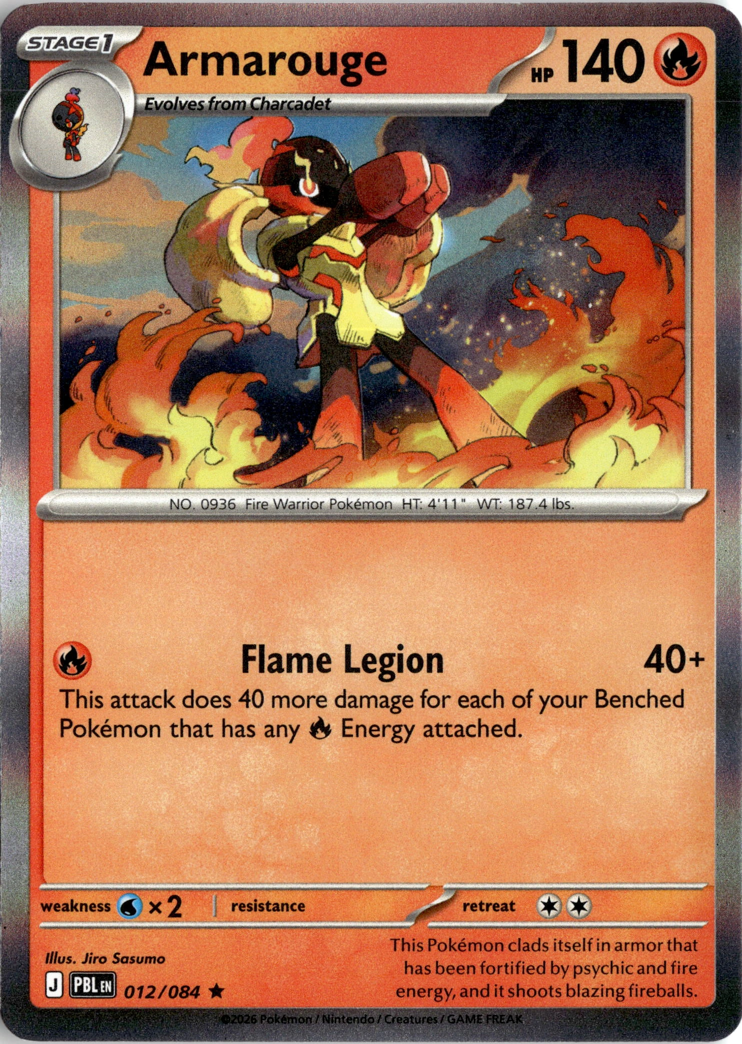 2026 Pokemon Pbl En Armarouge graded slab