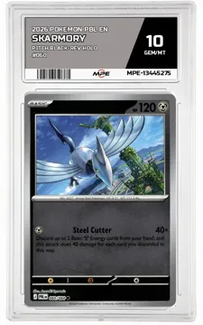 2026 POKEMON PBL EN Pitch Black-REV HOLO #060 Skarmory MPE 10 GEM/MT — graded card up for auction
