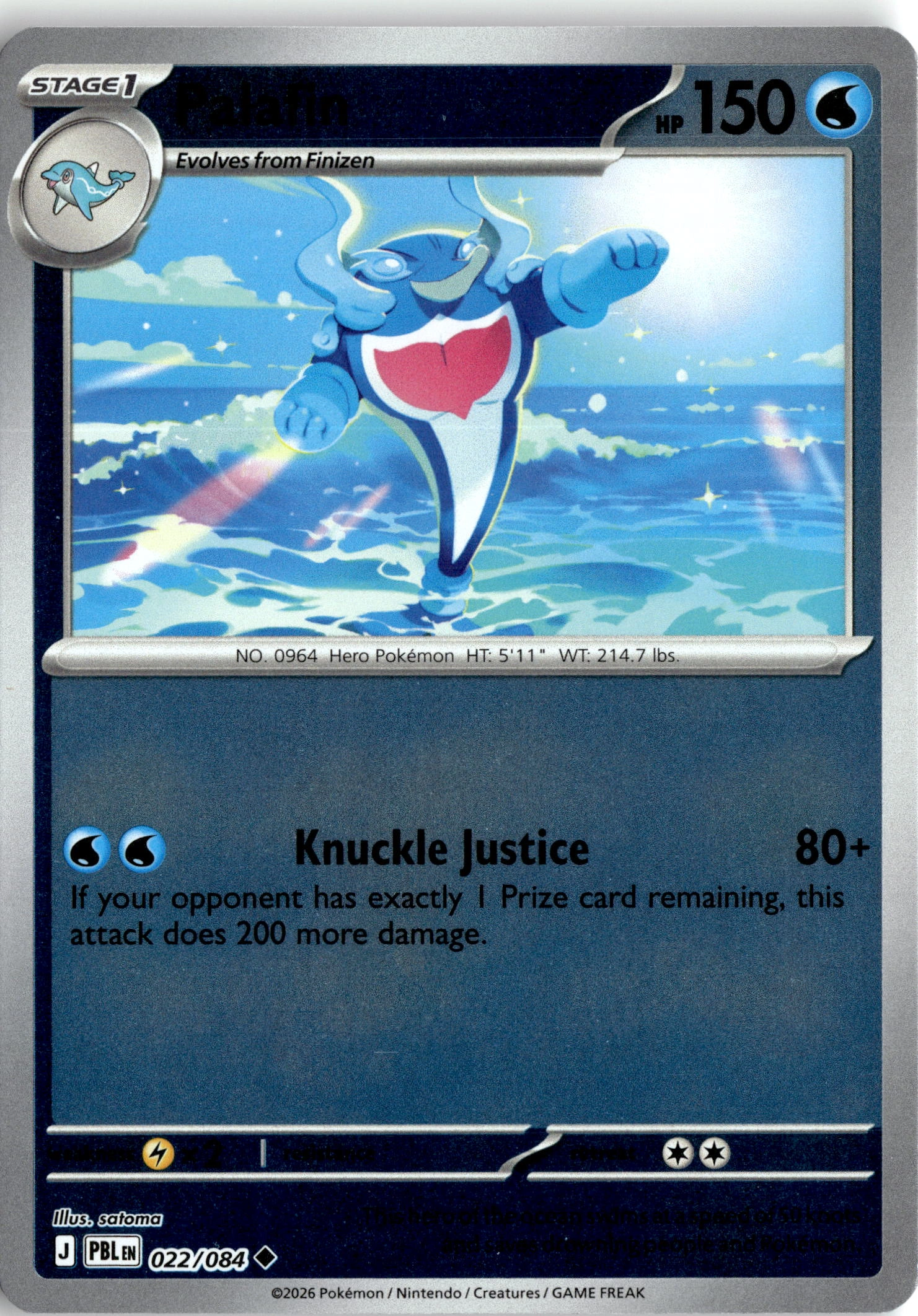 2026 Pokemon Pbl En Palafin graded slab