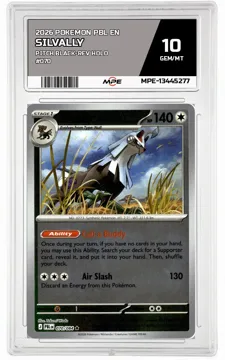 2026 POKEMON PBL EN Pitch Black-REV HOLO #070 Silvally MPE 10 GEM/MT — graded card up for auction