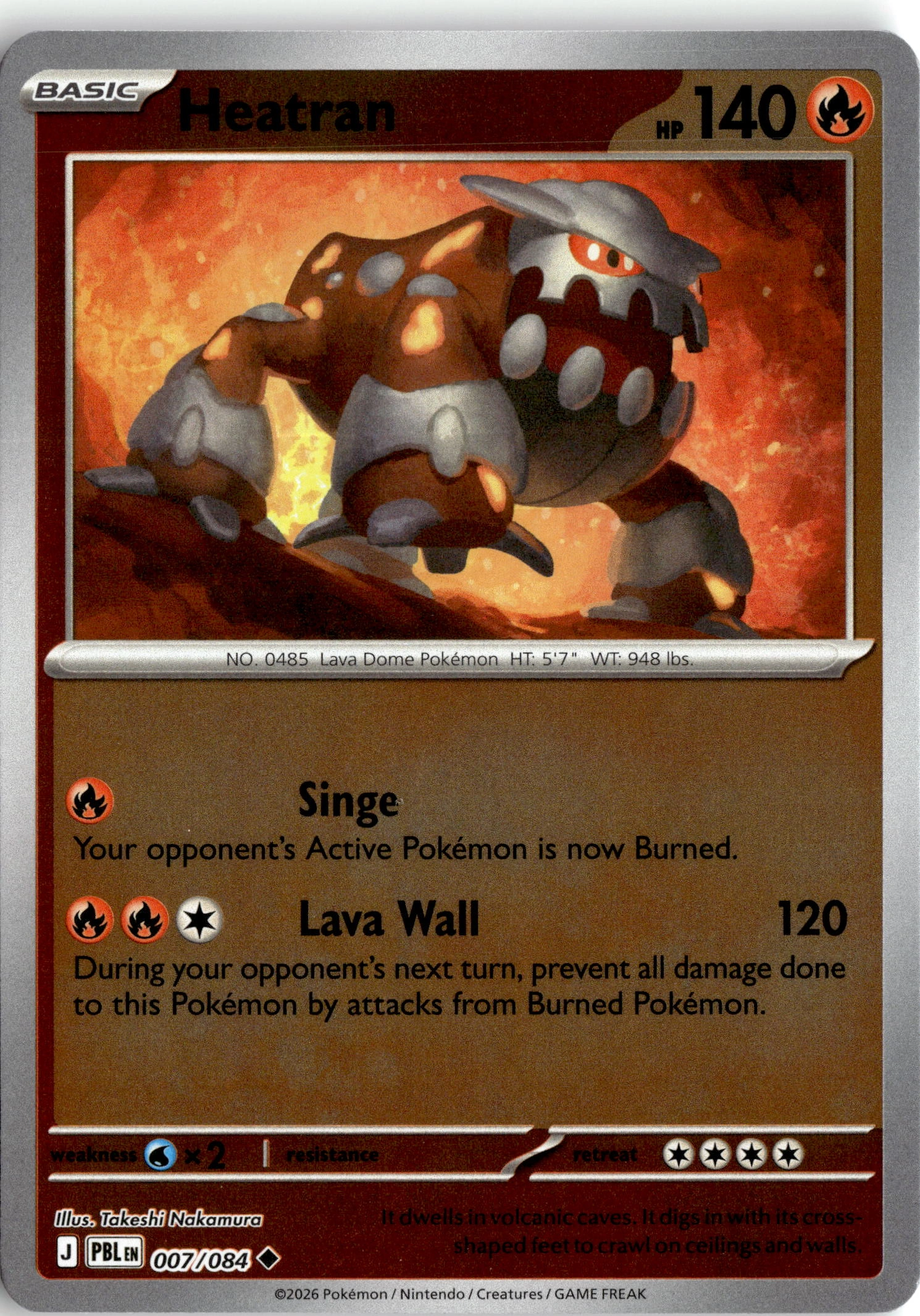 2026 Pokemon Pbl En Heatran graded slab