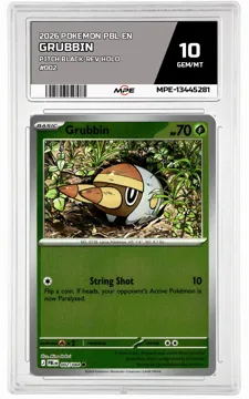 2026 POKEMON PBL EN Pitch Black-REV HOLO #002 GRUBBIN MPE 10 GEM/MT — graded card up for auction