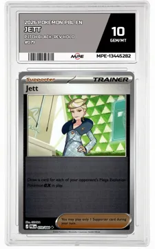 2026 POKEMON PBL EN Pitch Black-REV HOLO #079 Jett MPE 10 GEM/MT — graded card up for auction