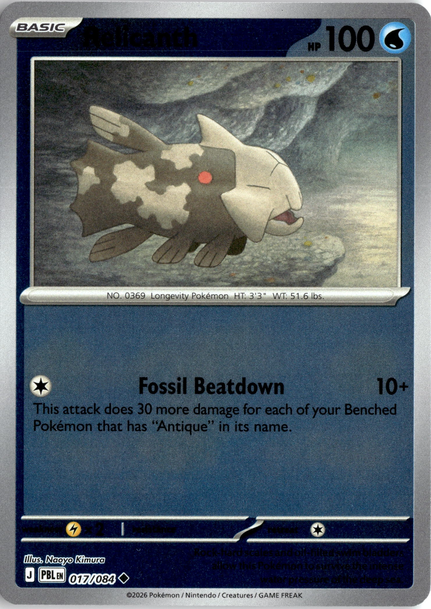 2026 Pokemon Pbl En Relicanth graded slab