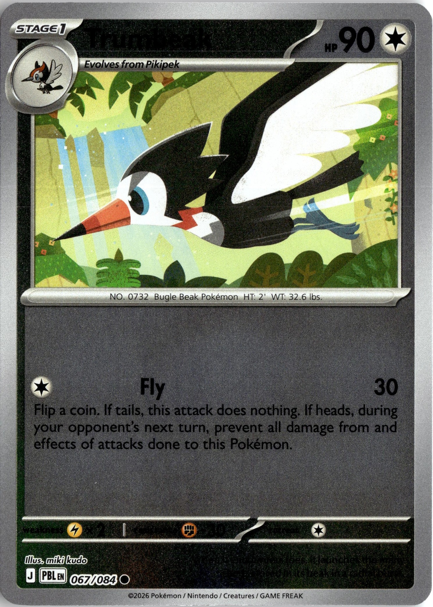 2026 Pokemon Pbl En Trumbeak graded slab