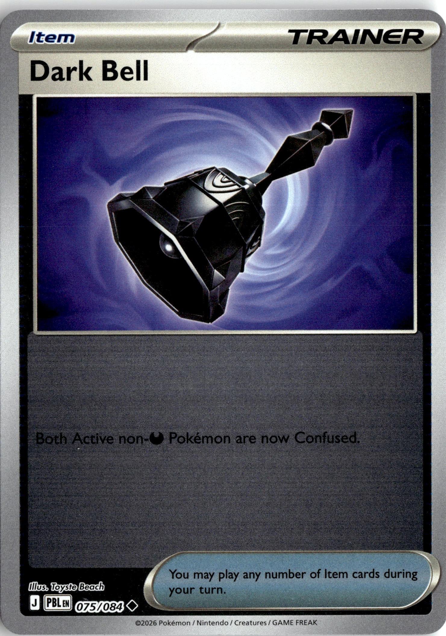 2026 Pokemon Pbl En Dark Bell graded slab