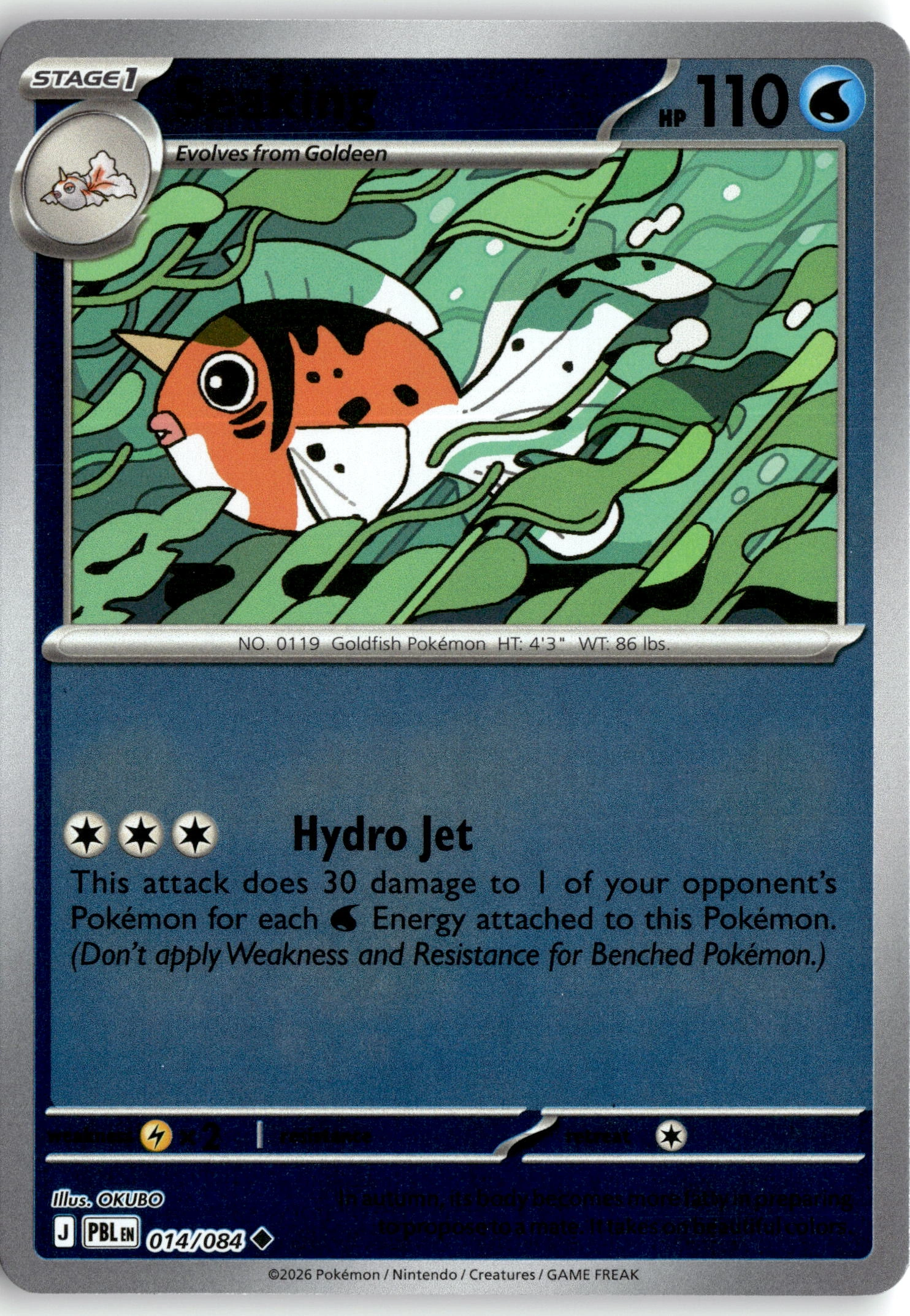 2026 Pokemon Pbl En Seaking graded slab