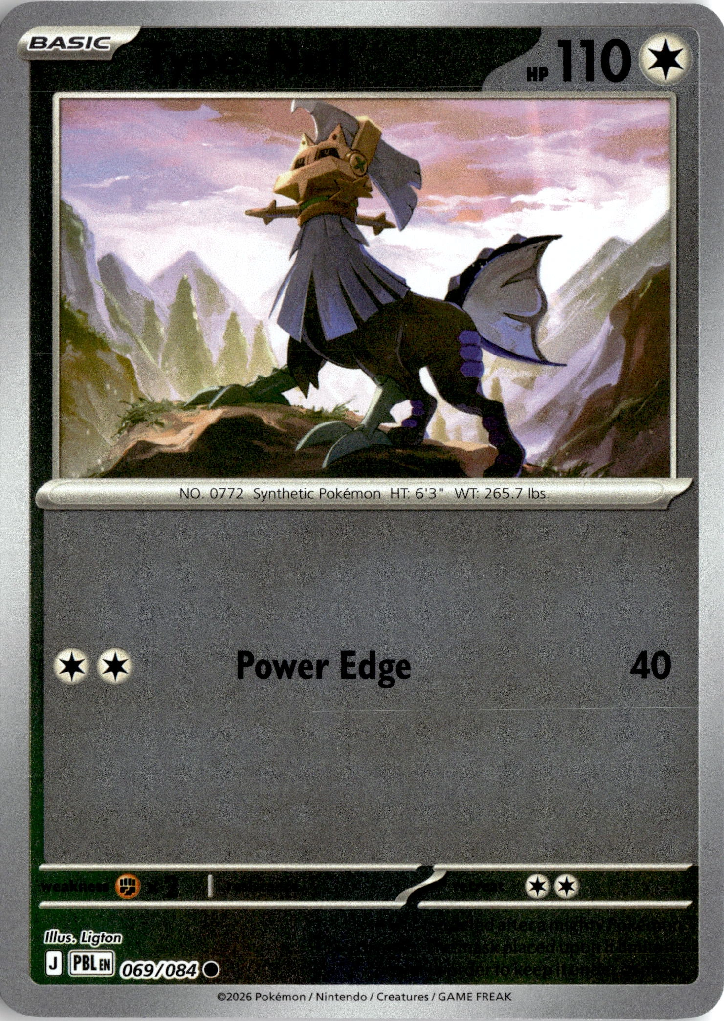2026 Pokemon Pbl En Type: Null graded slab