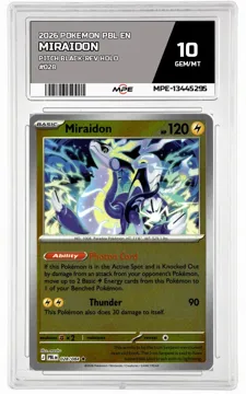2026 POKEMON PBL EN Pitch Black-REV HOLO #028 MIRAIDON MPE 10 GEM/MT — graded card up for auction