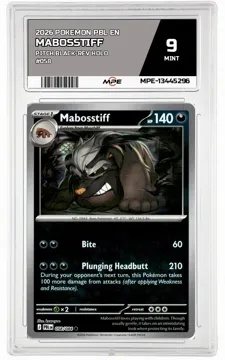 2026 POKEMON PBL EN Pitch Black-REV HOLO #058 Mabosstiff MPE 9 MINT — graded card up for auction