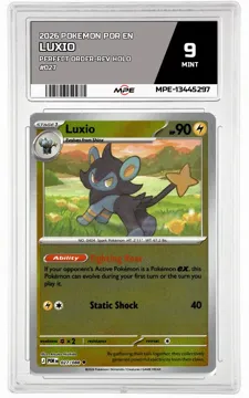 2026 POKEMON POR EN Perfect Order-REV HOLO #027 Luxio MPE 9 MINT — graded card up for auction