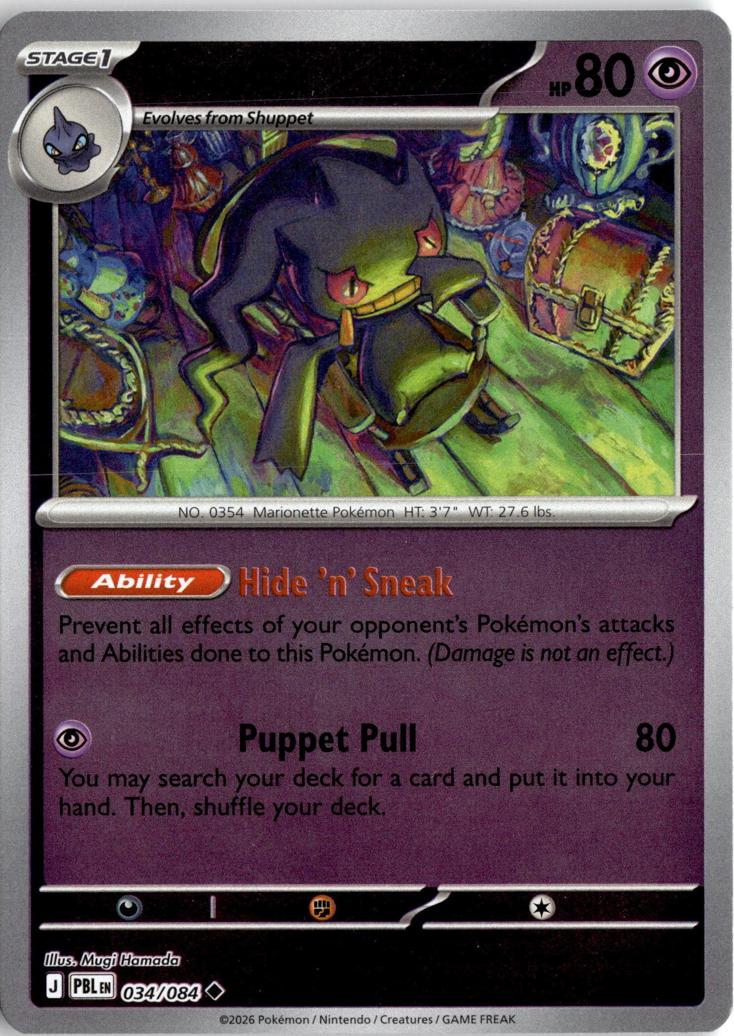 2026 Pokemon Pbl En Banette graded slab