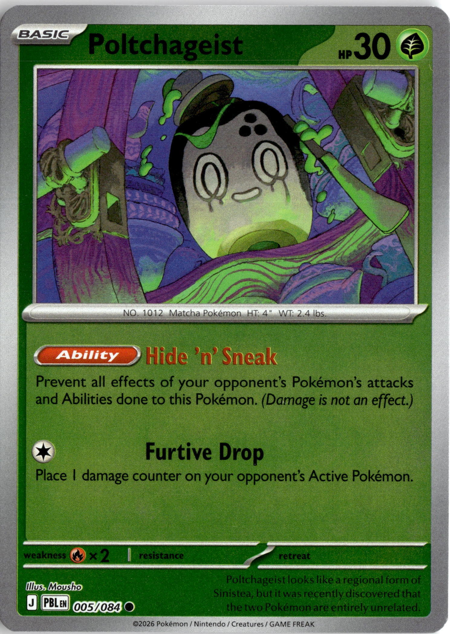 2026 Pokemon Pbl En Poltchageist graded slab