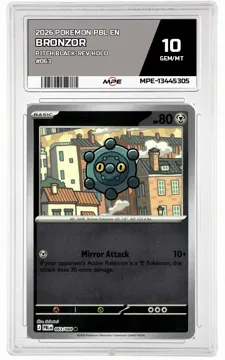 2026 POKEMON PBL EN Pitch Black-REV HOLO #063 BRONZOR MPE 10 GEM/MT — graded card up for auction