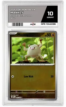 2026 POKEMON PBL EN Pitch Black-REV HOLO #042 Mankey MPE 10 GEM/MT — graded card up for auction