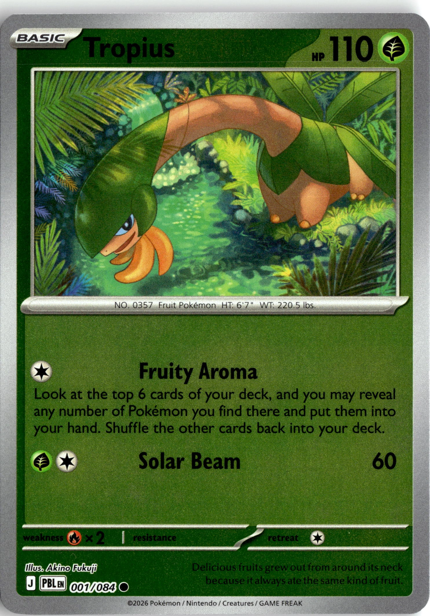 2026 Pokemon Pbl En Tropius graded slab