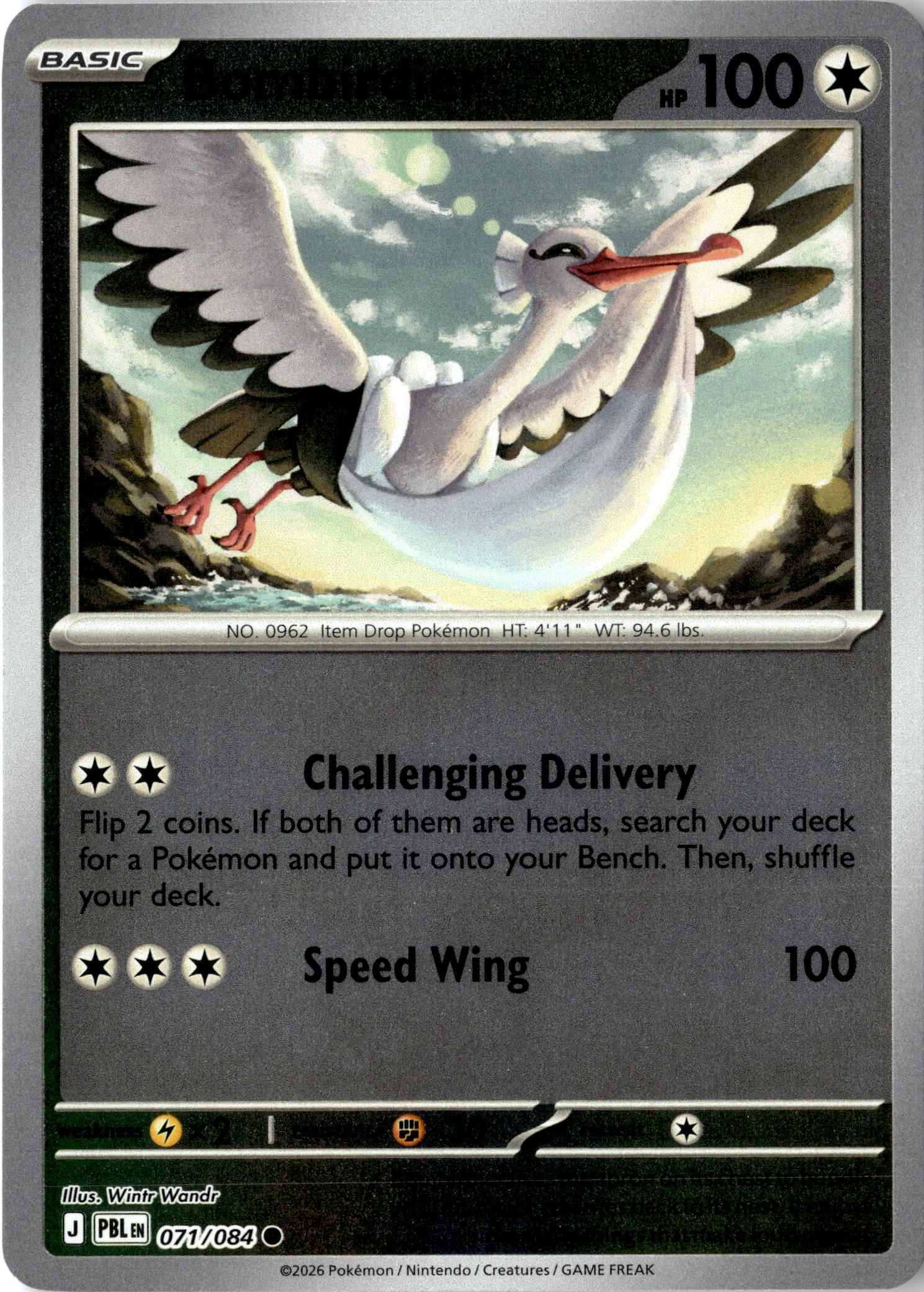 2026 Pokemon Pbl En Bombirdier graded slab