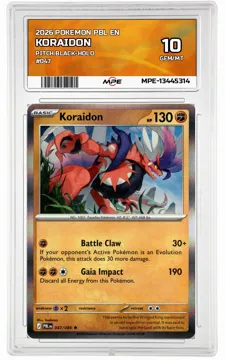 2026 POKEMON PBL EN Pitch Black-HOLO #047 Koraidon MPE 10 GEM/MT — graded card up for auction