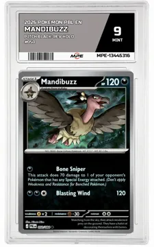 2026 POKEMON PBL EN Pitch Black-REV HOLO #050 MANDIBUZZ MPE 9 MINT — graded card up for auction