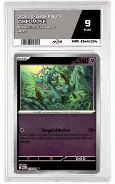 2026 POKEMON PBL EN Pitch Black-REV HOLO #039 Dhelmise MPE 9 MINT — graded card up for auction