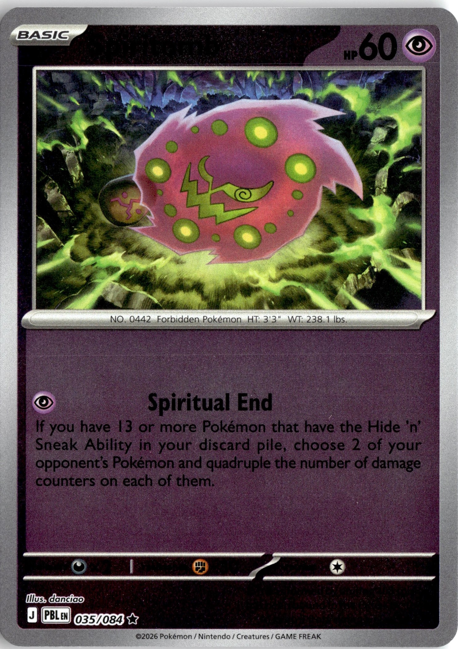 2026 Pokemon Pbl En Spiritomb graded slab