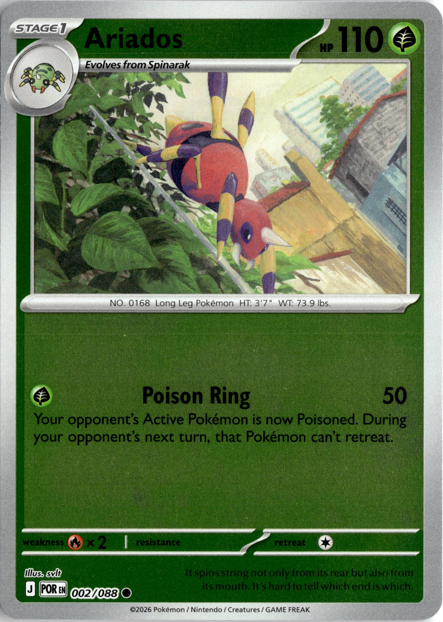 2026 Pokemon Por En Ariados graded slab
