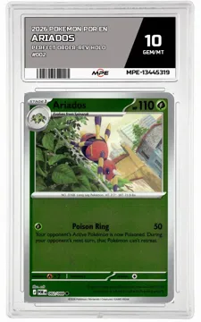 2026 POKEMON POR EN Perfect Order-REV HOLO #002 Ariados MPE 10 GEM/MT — graded card up for auction