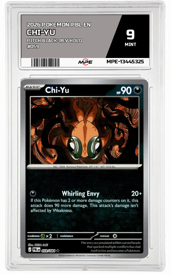 2026 POKEMON PBL EN Pitch Black-REV HOLO #059 Chi-Yu MPE 9 MINT — graded card auctioned from the MPE vault