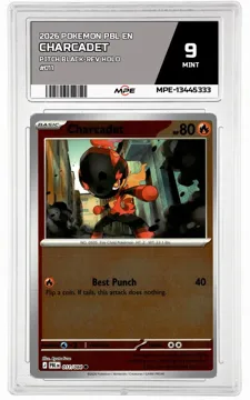2026 POKEMON PBL EN Pitch Black-REV HOLO #011 Charcadet MPE 9 MINT — graded card up for auction
